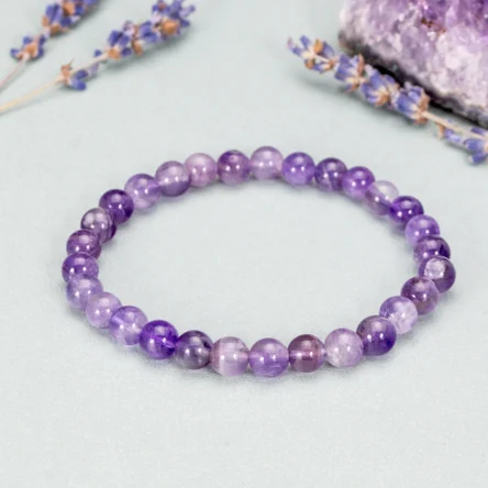Браслет из аметиста 6 мм.